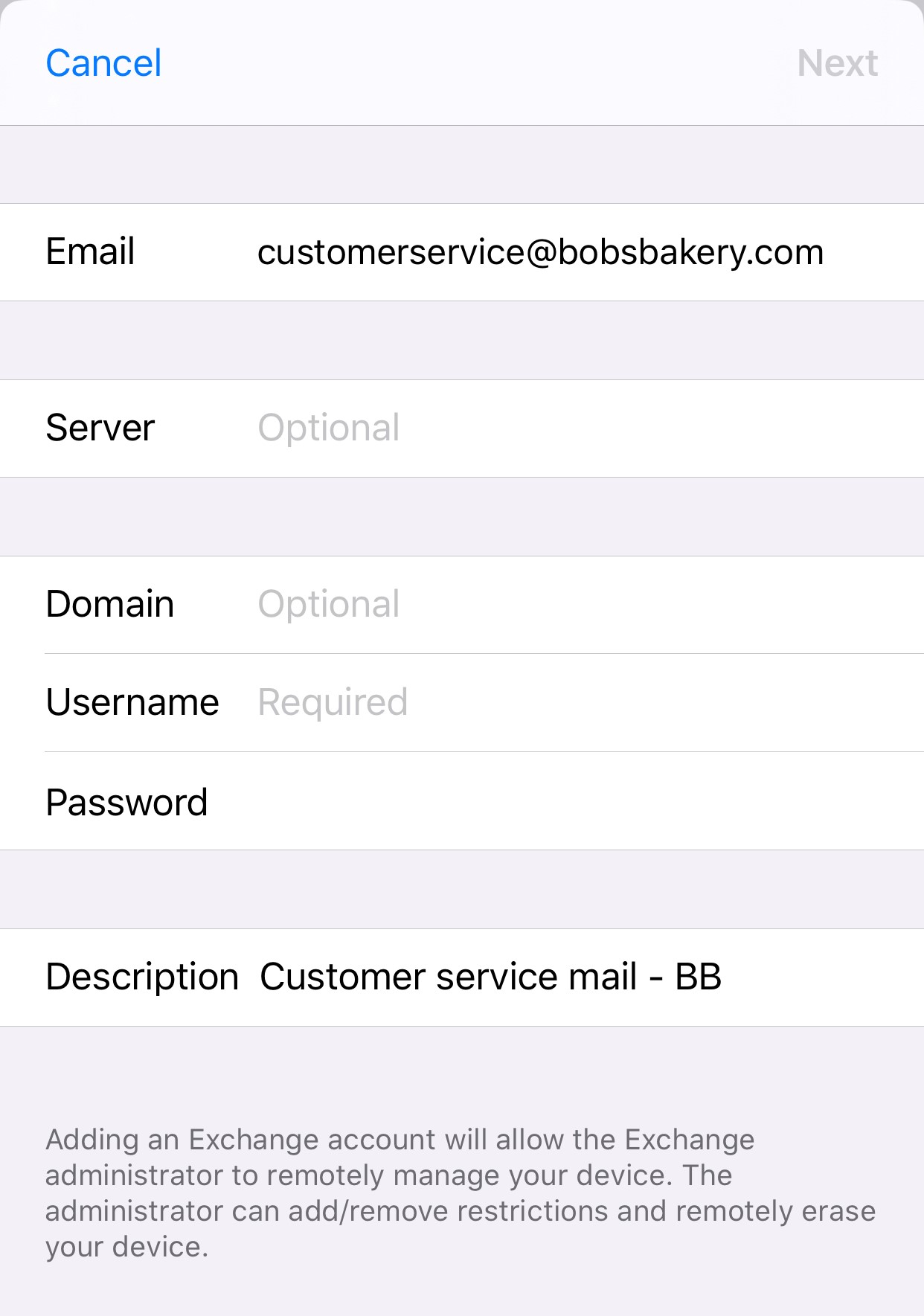 Step 5 - iPhone Screen Displaying all the required fields to be populated